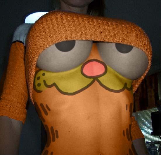 Garfield body painting